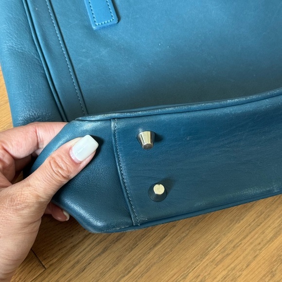 Coach Vintage Legacy Tote Bag – Teal Blue Leather - Bonnie Cashin - Picture 6 of 13
